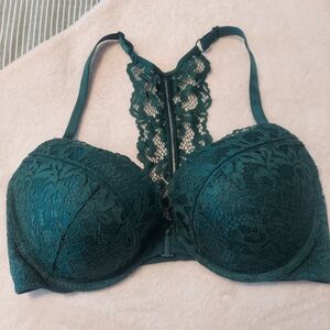 Victoria's Secret Green Lace Racerback Bra 38D
